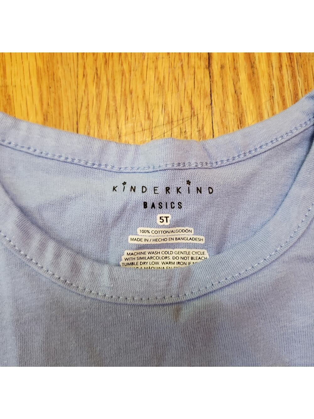 Kinderkind Basics NWOT Girls Light Blue 100% Cotton T-Shirt -Size 5T